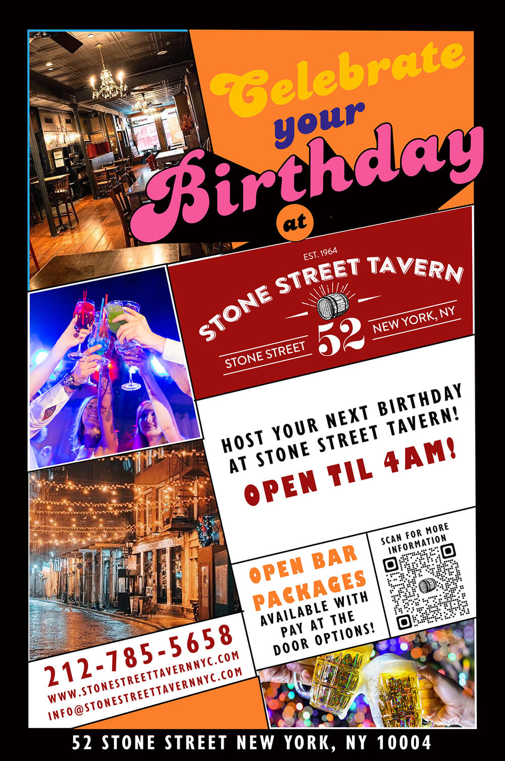HOST YOUR NEXT BIRTHDAY AT STONE STREET TAVERN! OPEN TIL 4AM!